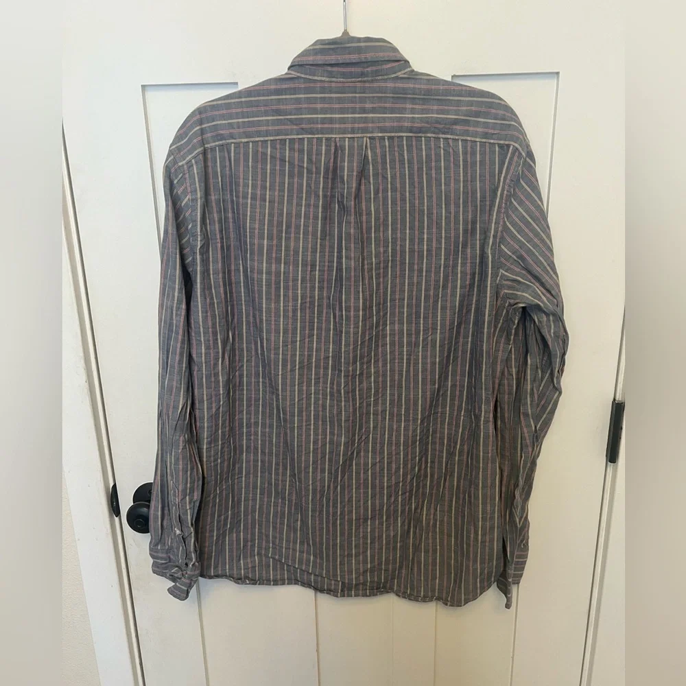 J. Crew Stripped casual 100%Cotton Button Down Long Sleeve Shirt Classic prep L